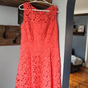 Jessica Simpson Size 6 Coral/Pink Crochet Lace Dress